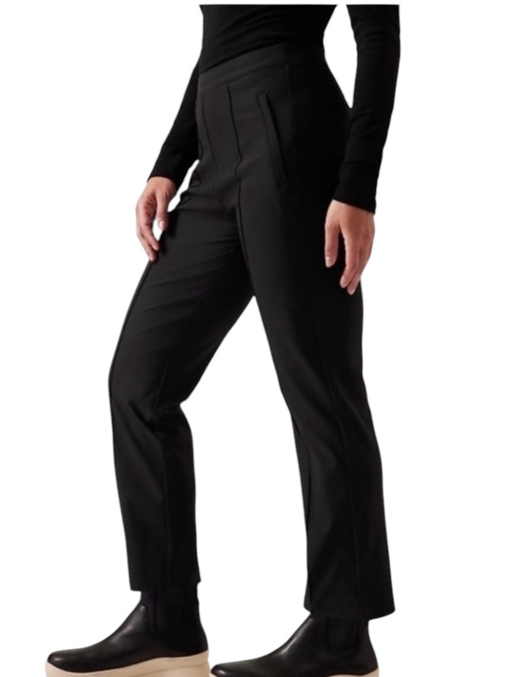Athleta Headlands Hybrid Straight Leg Pant in Black Size 4 Hiking Outdoor